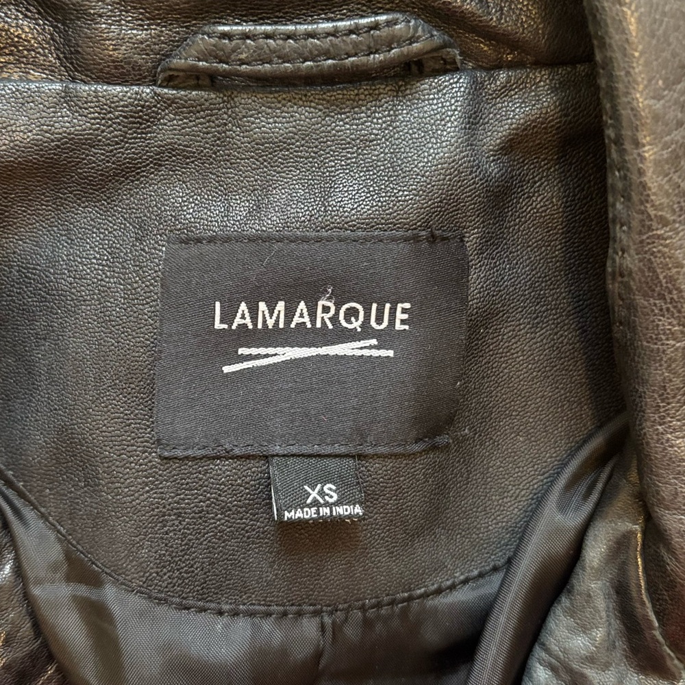 Lamarque Vintage Black Leather Biker Jacket - Picture 2 of 9
